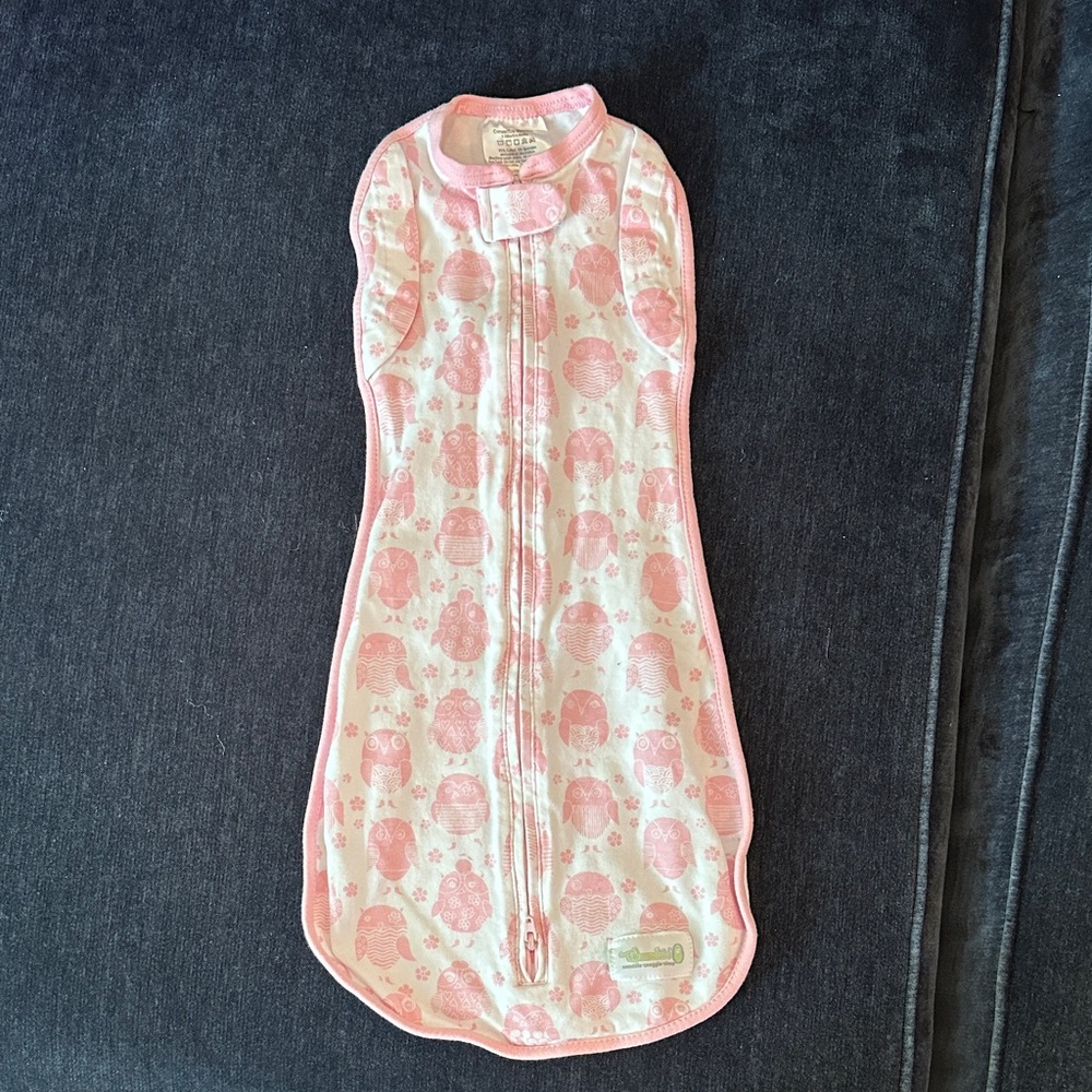 Woombie Pink Owl Swaddle/Sleep Sack